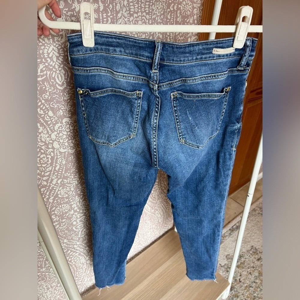 Anthropologie Pilcro Stet Skinny Ankle Medium Wash Mid Rise‎ Distressed Denim - Picture 6 of 10